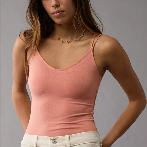 NWT American Eagle Main Squeeze Double Bungee Pink Thong Bodysuit - Picture 5 of 7